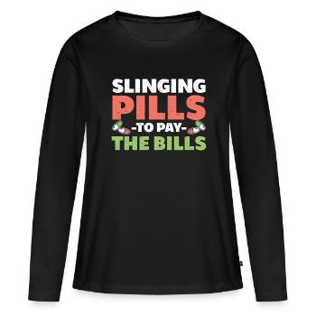 Apotheker Geschenk Apotheke - Frauen Premium Bio Langarmshirt - Schwarz - Vorne - Julia (174cm)