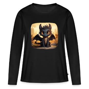 Jack the Sweet Black Dragon - Women's Premium Organic Long Sleeve Shirt - black - Front - Julia (174cm)
