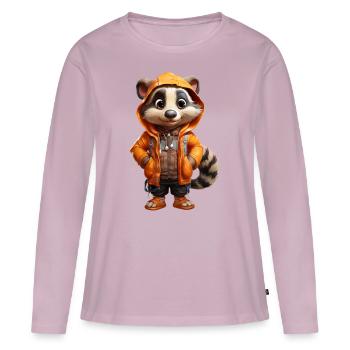 Florian the Badger - Women's Premium Organic Long Sleeve Shirt - dusky pink - Front - Julia (174cm)