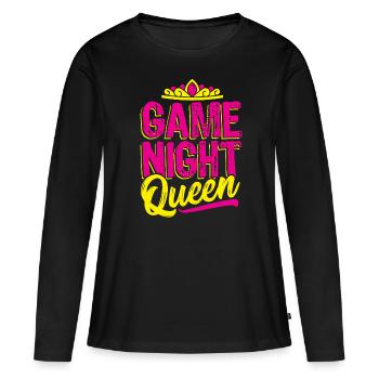 Jeux de société jeu de société cadeau - T-shirt manches longues Premium bio Femme - noir - Devant - Julia (174cm)