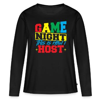 Jeux de société jeu de société cadeau - T-shirt manches longues Premium bio Femme - noir - Devant - Julia (174cm)