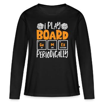 Jeux de société jeu de société cadeau - T-shirt manches longues Premium bio Femme - noir - Devant - Julia (174cm)