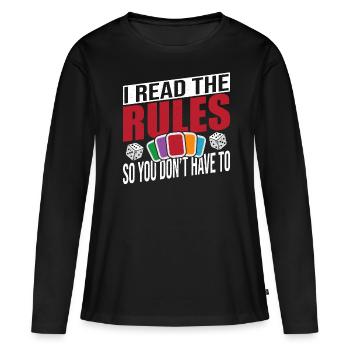 Jeux de société jeu de société cadeau - T-shirt manches longues Premium bio Femme - noir - Devant - Julia (174cm)