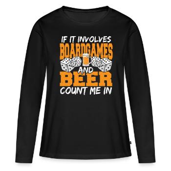Jeux de société jeu de société cadeau - T-shirt manches longues Premium bio Femme - noir - Devant - Julia (174cm)