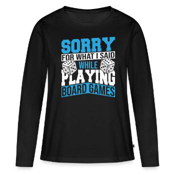Jeux de société jeu de société cadeau - T-shirt manches longues Premium bio Femme - noir - Devant - Julia (174cm)