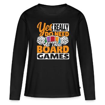 Jeux de société jeu de société cadeau - T-shirt manches longues Premium bio Femme - noir - Devant - Julia (174cm)