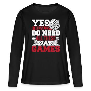 Jeux de société jeu de société cadeau - T-shirt manches longues Premium bio Femme - noir - Devant - Julia (174cm)