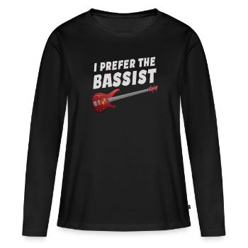 I Prefer The Bassist Player Guitarist Metalcore - T-shirt manches longues Premium bio Femme - noir - Devant - Julia (174cm)