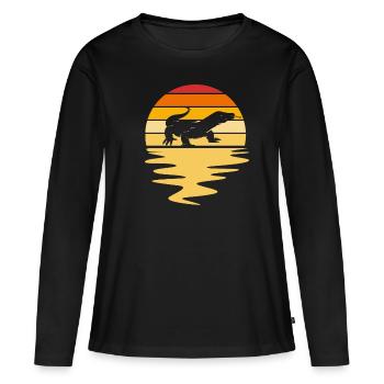 Komodo Dragon Komodo Lover Gift - Women's Premium Organic Long Sleeve Shirt - black - Front - Julia (174cm)