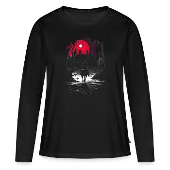 Knight Castle Knight sur Horse Knight Jeu de rôle - T-shirt manches longues Premium bio Femme - noir - Devant - Julia (174cm)