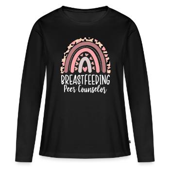 Conseillère en allaitement maternel Mamans qui pompent - T-shirt manches longues Premium bio Femme - noir - Devant - Julia (174cm)
