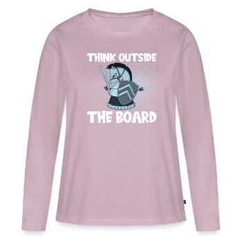 Chess Think Outside - Women's Premium Organic Long Sleeve Shirt - dusky pink - Front - Julia (174cm)