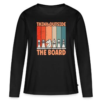 Chess Think Outside - Women's Premium Organic Long Sleeve Shirt - black - Front - Julia (174cm)
