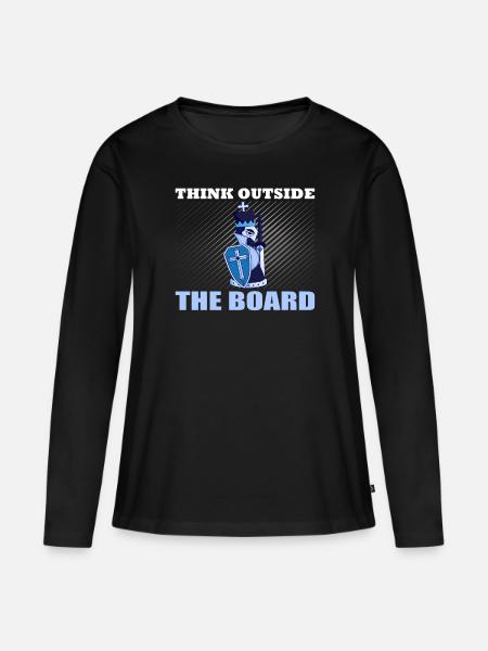 Schach Think Outside - Frauen Premium Bio Langarmshirt - Schwarz