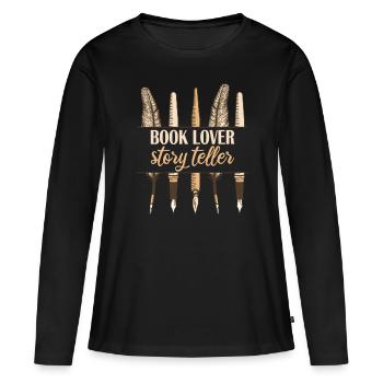 Autor Story Teller - Frauen Premium Bio Langarmshirt - Schwarz - Vorne - Julia (174cm)