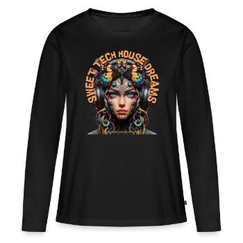 SWEET TECH HOUSE DREAMS – Cool Girl & Headphones! - Women's Premium Organic Long Sleeve Shirt - black - Front - Julia (174cm)