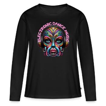 ELECTRONIC DANCE MUSIC -Cute Creature & Headphones - Women's Premium Organic Long Sleeve Shirt - black - Front - Julia (174cm)