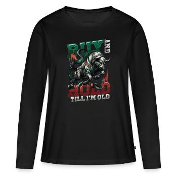Financial Freedom Actions Investisseur Marché boursier - T-shirt manches longues Premium bio Femme - noir - Devant - Julia (174cm)