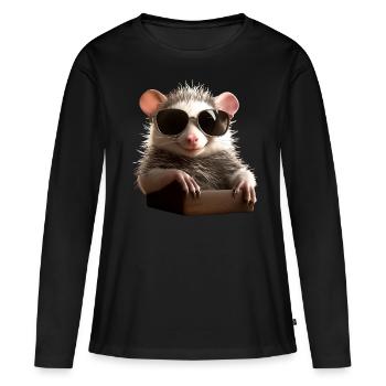 Opossum Opossum Didelphis Opossums mignons Opossum - T-shirt manches longues Premium bio Femme - noir - Devant - Julia (174cm)