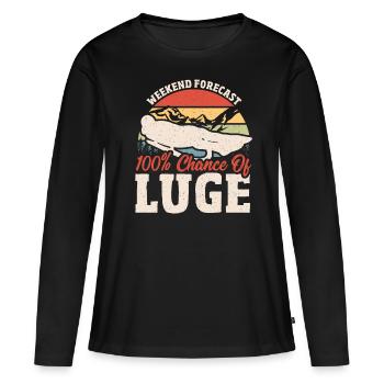 Prédiction du week-end : 100 chances de luge - T-shirt manches longues Premium bio Femme - noir - Devant - Julia (174cm)