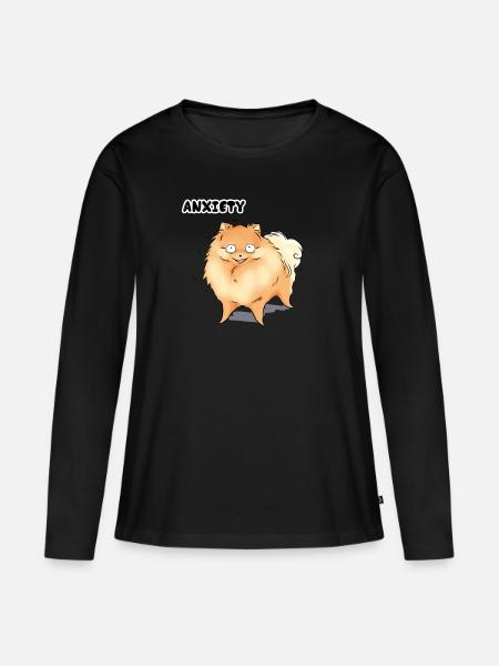Angst - Frauen Premium Bio Langarmshirt - Schwarz