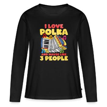Accordéon Polka musique cadeau - T-shirt manches longues Premium bio Femme - noir - Devant - Julia (174cm)
