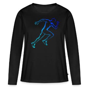 Course à pied Course à pied Fitness Hommes Femmes Course à pied - T-shirt manches longues Premium bio Femme - noir - Devant - Julia (174cm)
