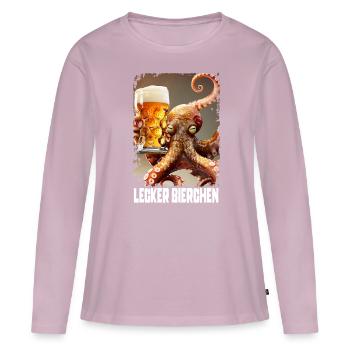 Lecker Bierchen Oktopus - Frauen Premium Bio Langarmshirt - Altrosa - Vorne - Julia (174cm)