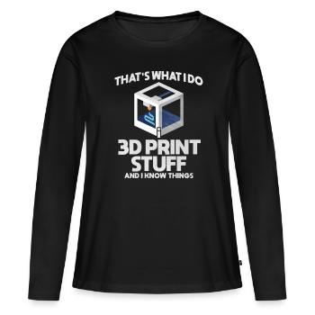 Impression 3D - T-shirt manches longues Premium bio Femme - noir - Devant - Julia (174cm)