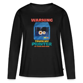 Impression 3D - T-shirt manches longues Premium bio Femme - noir - Devant - Julia (174cm)