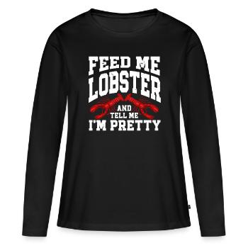 Fruits de mer - T-shirt manches longues Premium bio Femme - noir - Devant - Julia (174cm)