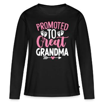 Promue au rang d’arrière-grand-mère Funny Mamaw - T-shirt manches longues Premium bio Femme - noir - Devant - Julia (174cm)
