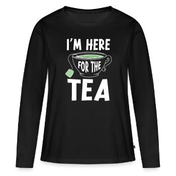 Buveur de thé Thé - T-shirt manches longues Premium bio Femme - noir - Devant - Julia (174cm)