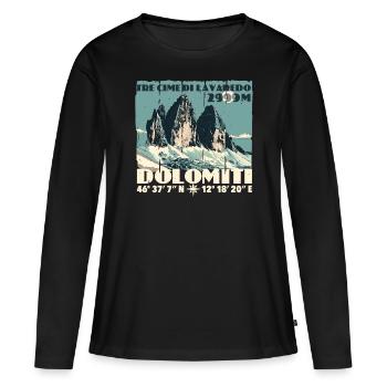 Dolomites de Tre Cime Lavaredo Dolomites des Trois Pics - T-shirt manches longues Premium bio Femme - noir - Devant - Julia (174cm)