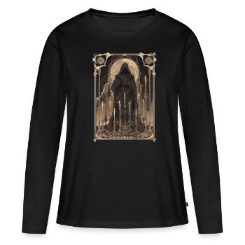 Le Tarot du Magicien - T-shirt manches longues Premium bio Femme - noir - Devant - Julia (174cm)