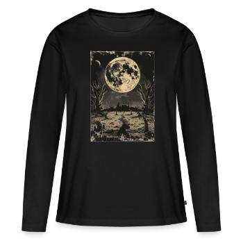 Le Tarot de la Lune - T-shirt manches longues Premium bio Femme - noir - Devant - Julia (174cm)