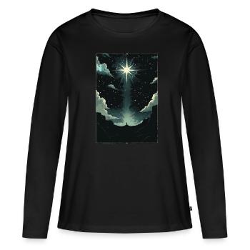 Le Tarot de l’Étoile - T-shirt manches longues Premium bio Femme - noir - Devant - Julia (174cm)