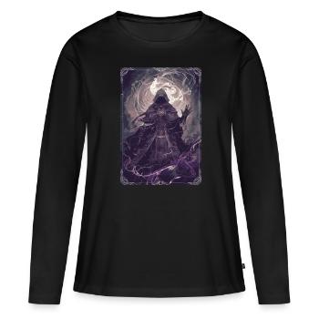 Le Tarot du Magicien - T-shirt manches longues Premium bio Femme - noir - Devant - Julia (174cm)
