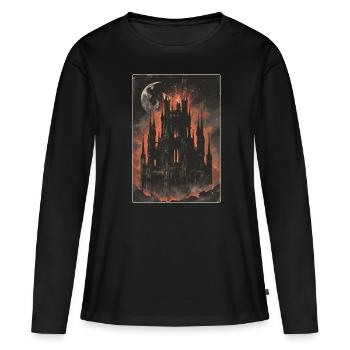 Le Tarot de la Tour - T-shirt manches longues Premium bio Femme - noir - Devant - Julia (174cm)