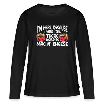Mac And Cheese Makkaroni - Frauen Premium Bio Langarmshirt - Schwarz - Vorne - Julia (174cm)