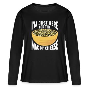 Mac And Cheese Makkaroni - Frauen Premium Bio Langarmshirt - Schwarz - Vorne - Julia (174cm)
