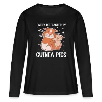 Cochon d’Inde - T-shirt manches longues Premium bio Femme - noir - Devant - Julia (174cm)