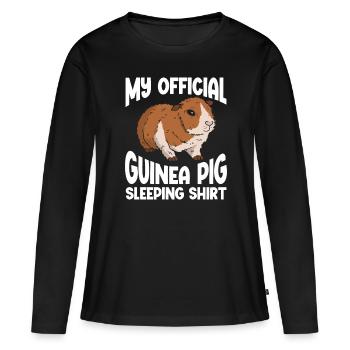 Cochon d’Inde - T-shirt manches longues Premium bio Femme - noir - Devant - Julia (174cm)