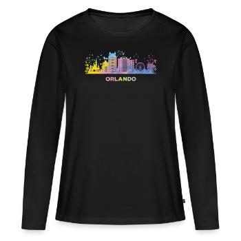 Orlandoan Skyline Orlando - Women's Premium Organic Long Sleeve Shirt - black - Front - Julia (174cm)