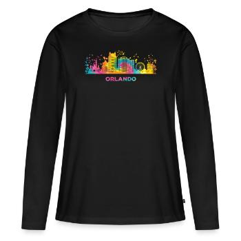Orlandoan Skyline Orlando - Women's Premium Organic Long Sleeve Shirt - black - Front - Julia (174cm)