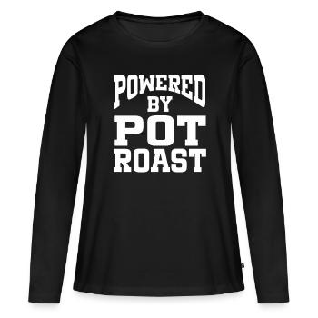 Propulsé par le rôti braisé - T-shirt manches longues Premium bio Femme - noir - Devant - Julia (174cm)