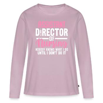 Directrice adjointe des soins infirmiers Infirmière infirmière ADON RN - T-shirt manches longues Premium bio Femme - rose poudré - Devant - Julia (174cm)