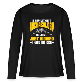 Archéologue Archéologie - T-shirt manches longues Premium bio Femme - noir - Devant - Julia (174cm)
