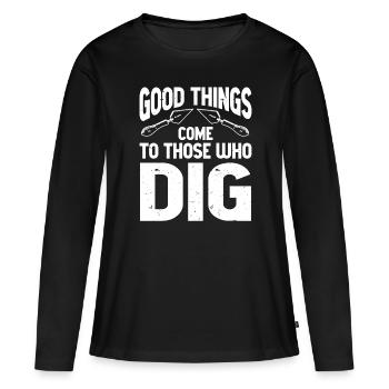 Archéologue Archéologie - T-shirt manches longues Premium bio Femme - noir - Devant - Julia (174cm)