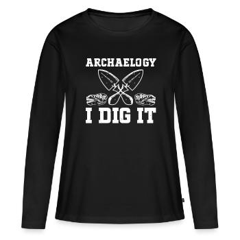 Archéologue Archéologie - T-shirt manches longues Premium bio Femme - noir - Devant - Julia (174cm)